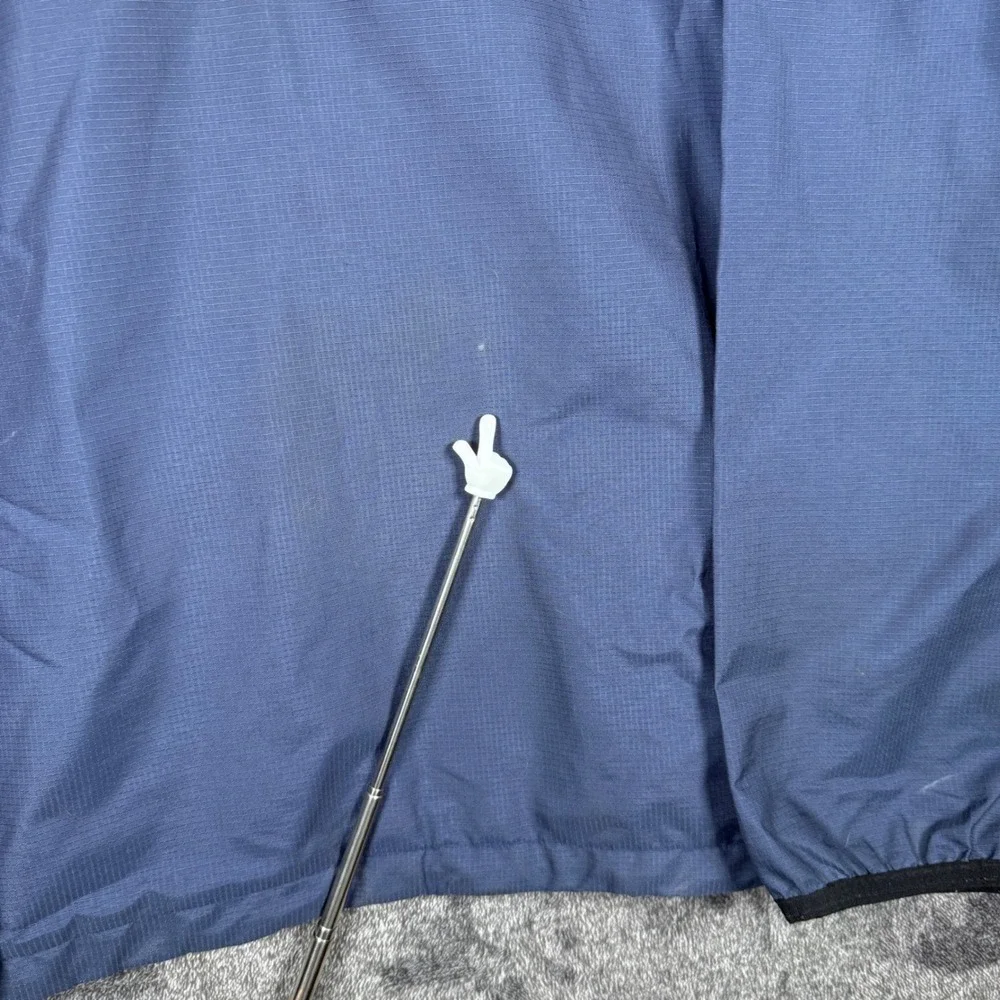 Vintage Nike Windbreaker Navy Blue Quarter Zip Hooded Ripstop Pullover Mens XL